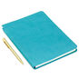 Turquoise Faux Leather Notebook With Pen, , large image number 1