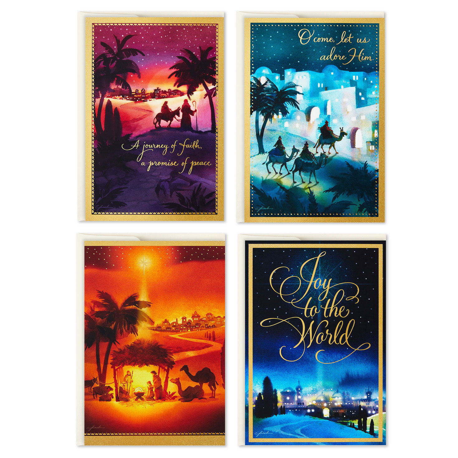 Nativity Artwork Assorted Christmas Cards, Box of 40