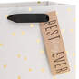 9.6" Ivory With Gold Dots Medium Gift Bag, , large image number 4