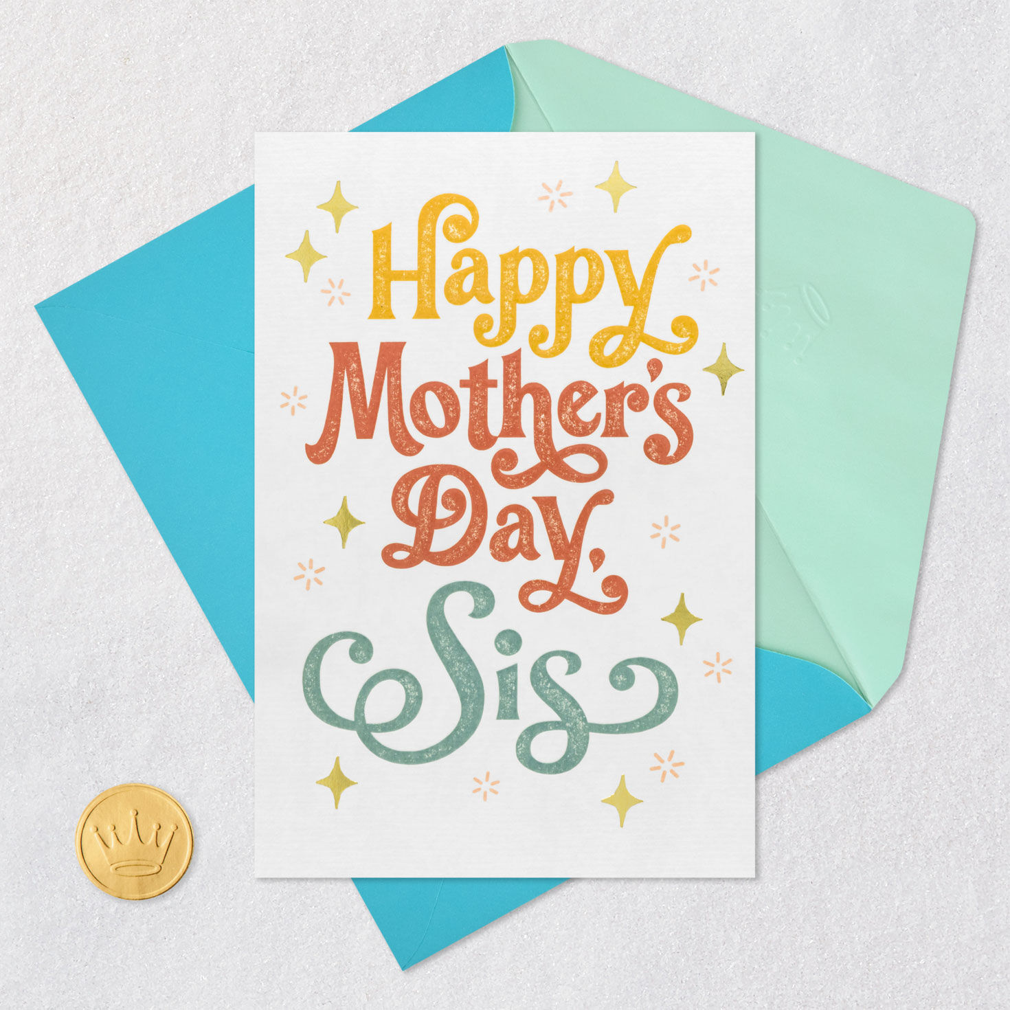 Retro Lettering Mother's Day Card for Sister Card Front with Envelope and Gold Seal image number 6