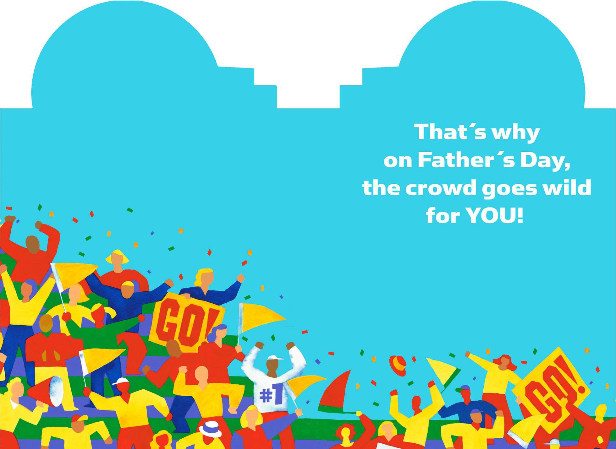 Crowd Goes Wild Father's Day Card With Button