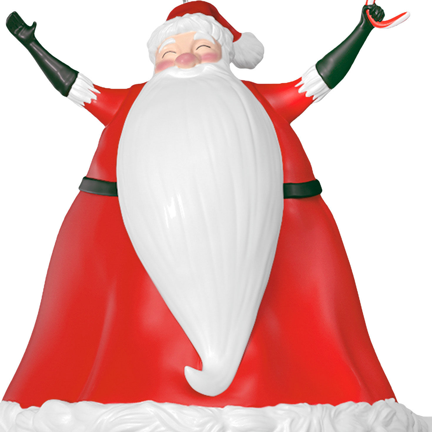 Santa Claus With Candy Cane Keepsake Ornament upclose view image number 5