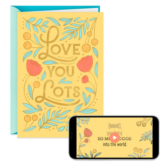 Love You Lots Video Greeting Thinking of You Card, , large image number 1