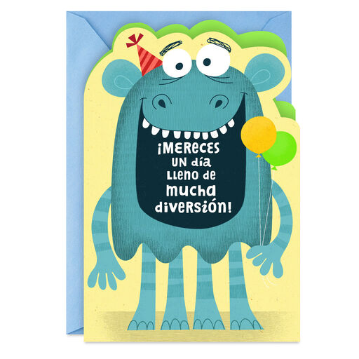 Cute Party Monster Spanish-Language Birthday Card, 
