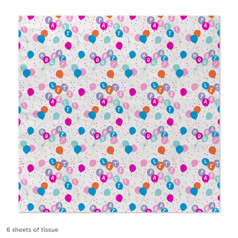Party Balloons Tissue Paper, 6 Sheets, Balloons, large image number 3