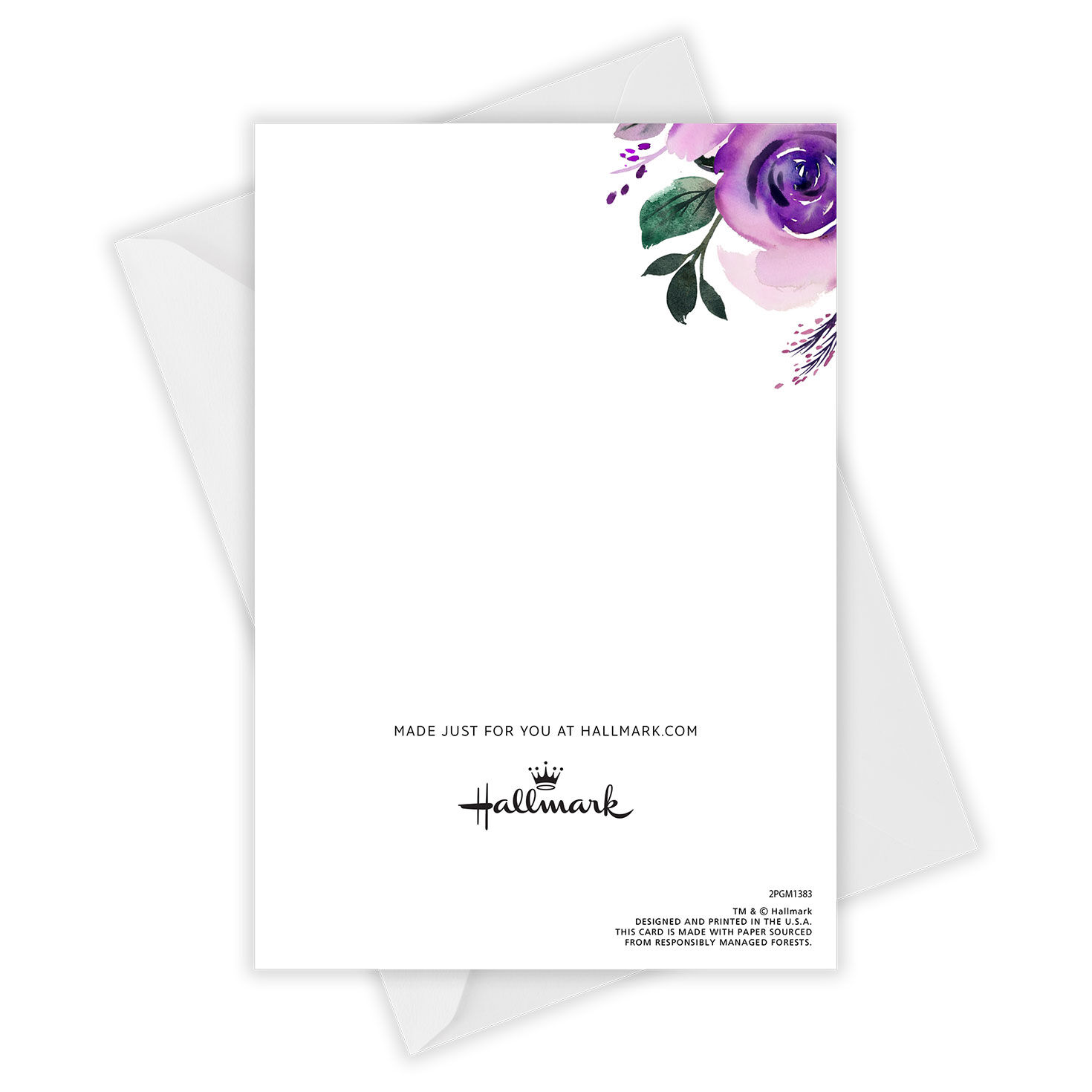 Personalized Watercolor Purple Flowers Card, , large image number 4