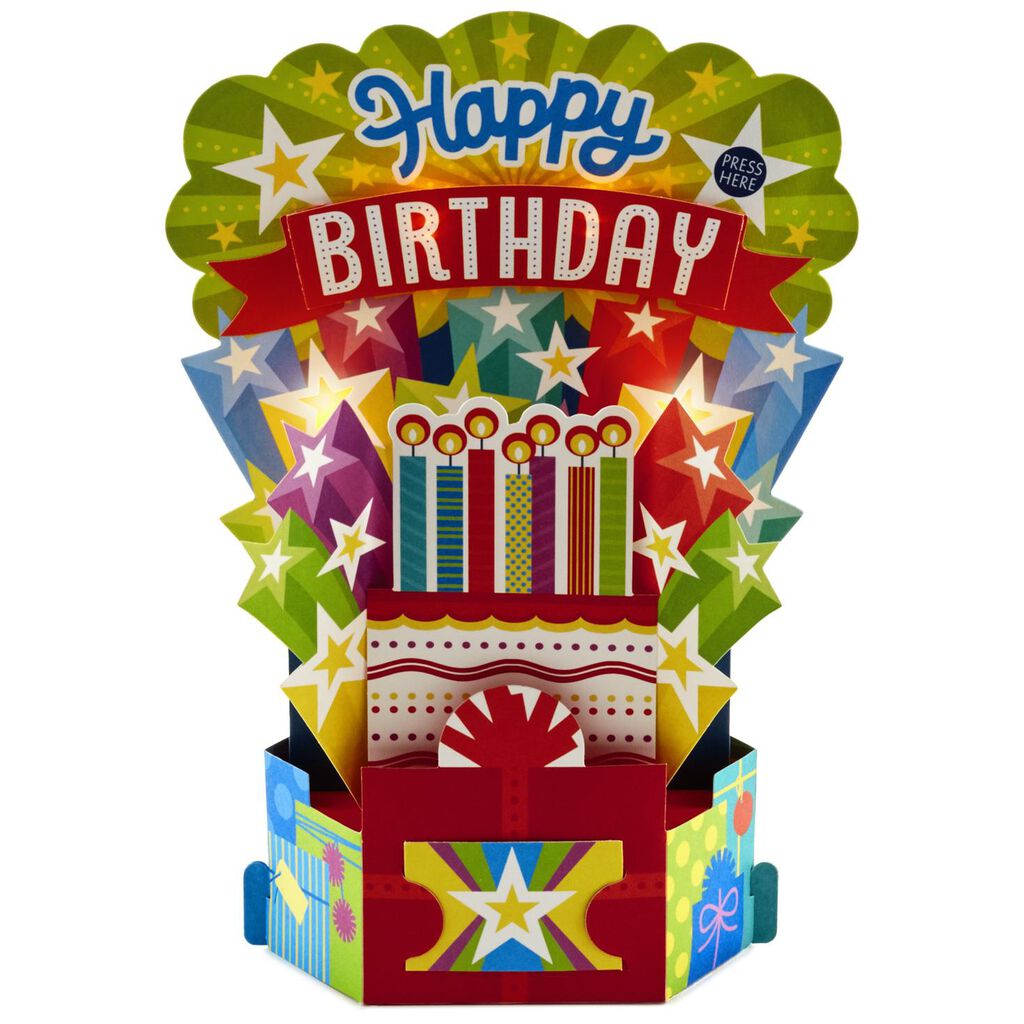 Birthday Cake With Candles Pop Up Musical Birthday Card With Light ...