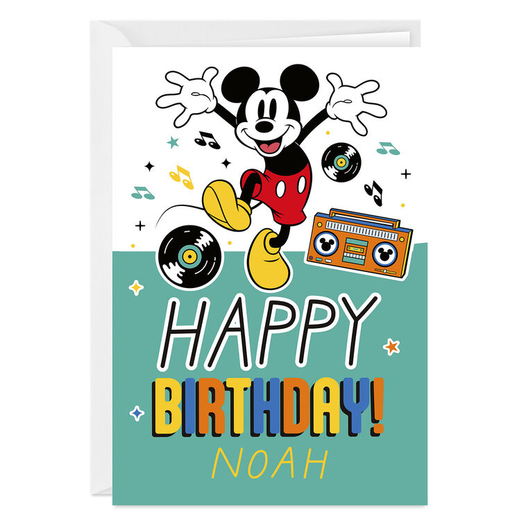 Disney Mickey Mouse Rockin' Custom Birthday Card