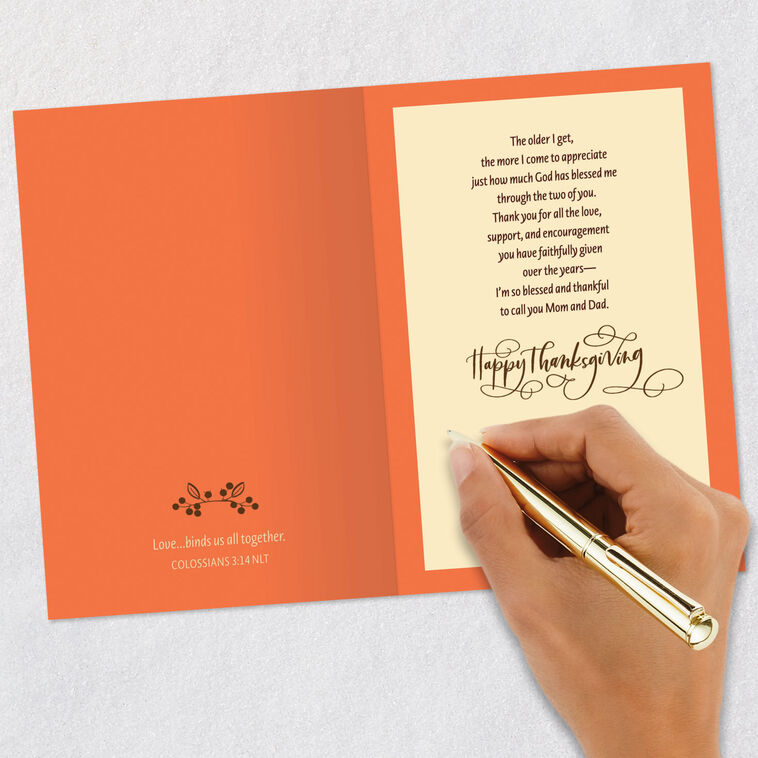 God Blessed Me With You Religious Thanksgiving Card for Mom and Dad, , large image number 7