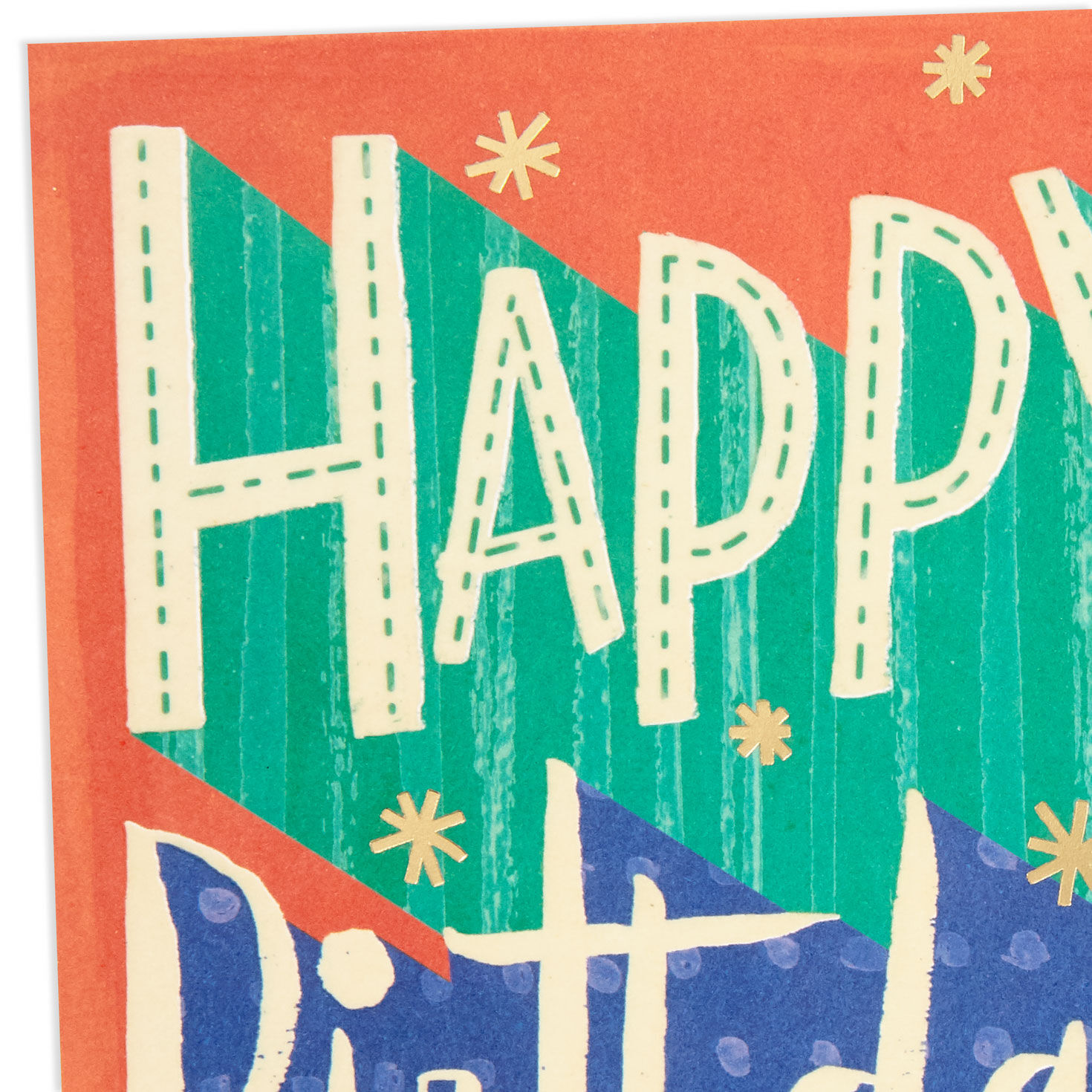Shadow Lettering Happy Birthday Card Card Front Detail image number 4