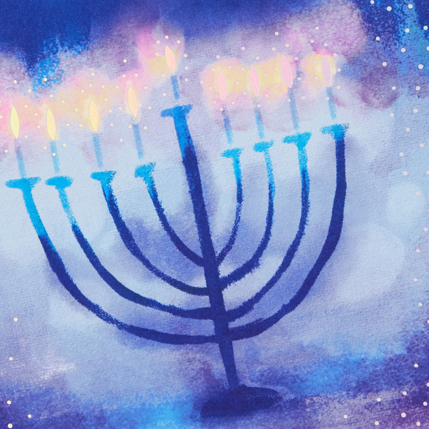 Blue Menorah Boxed Hanukkah Card Pack Cover Detail image number 4