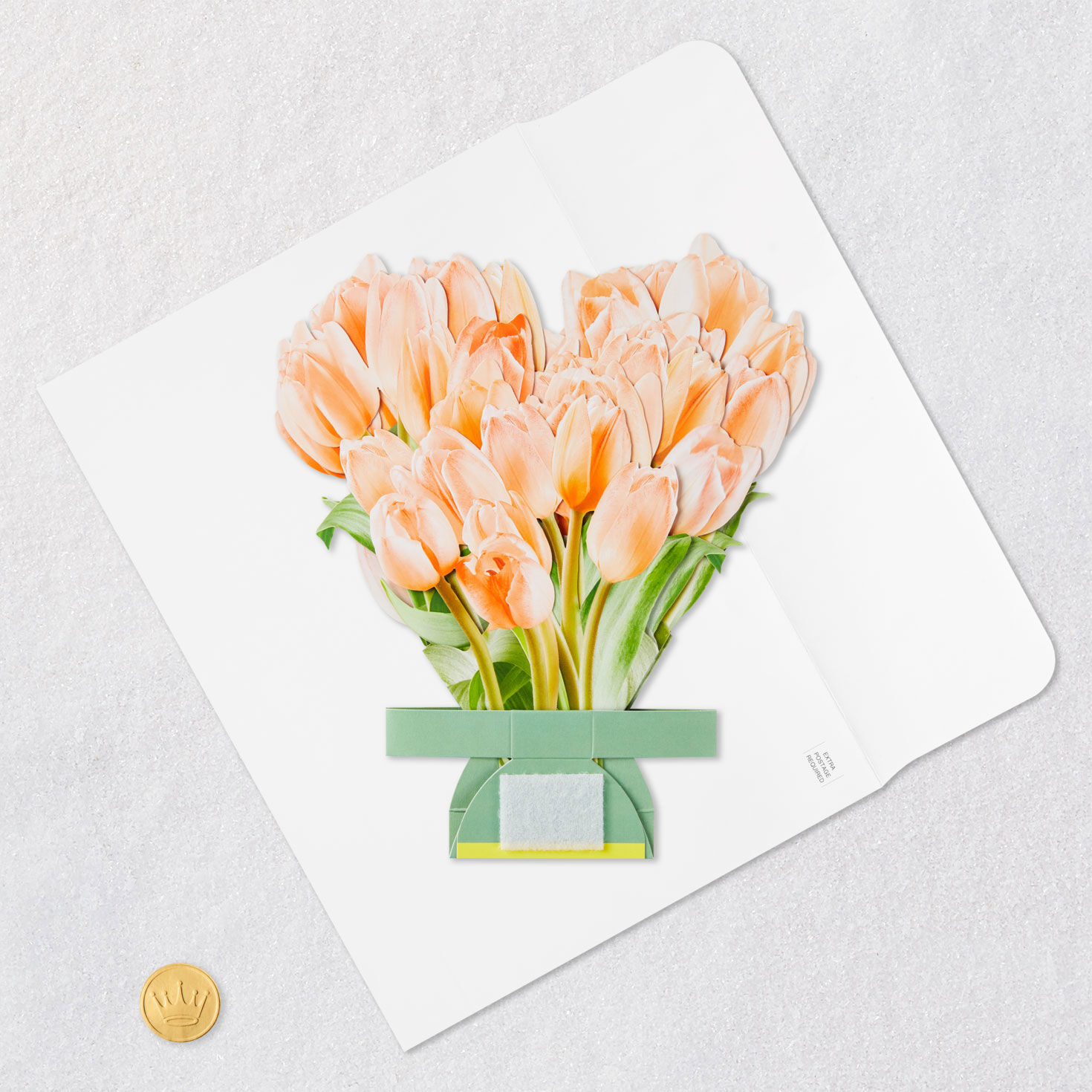 Build-a-Bouquet Peach Tulips Pop-Up Paper Flowers, Peach Tulips, large image number 7