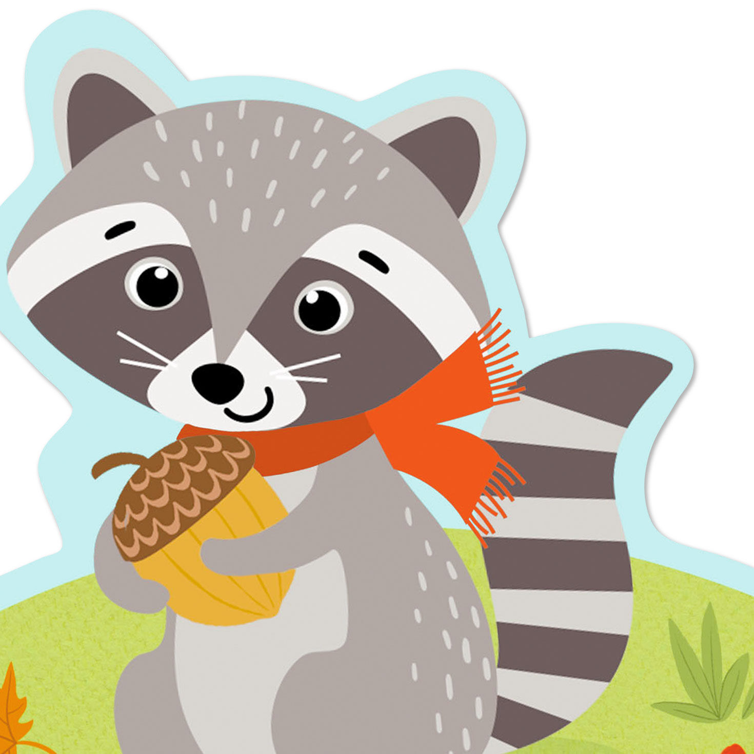Raccoon With Acorn Thanksgiving Card for Kids  image number 4