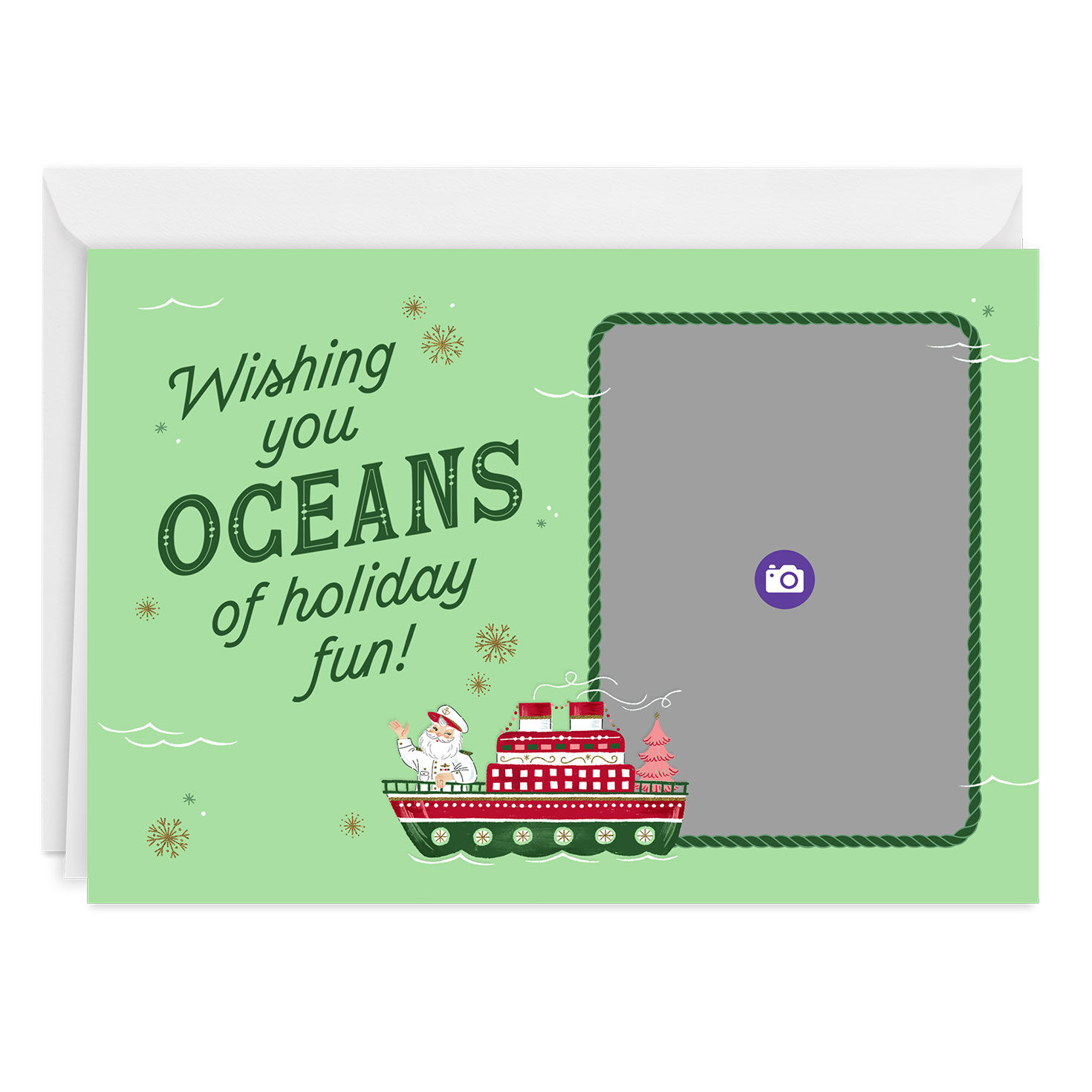 Hallmark Cruise Santa Ship Personalized Card Card Front with Envelope image number 3