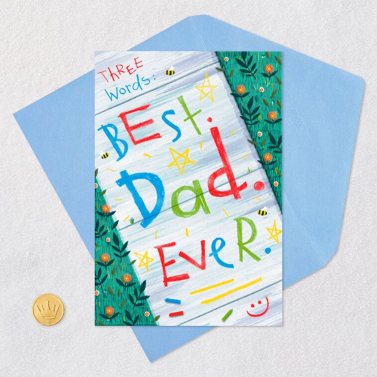 Sidewalk Chalk Art Dad Father's Day Card From Kids Card Front with Envelope and Gold Seal image number 5
