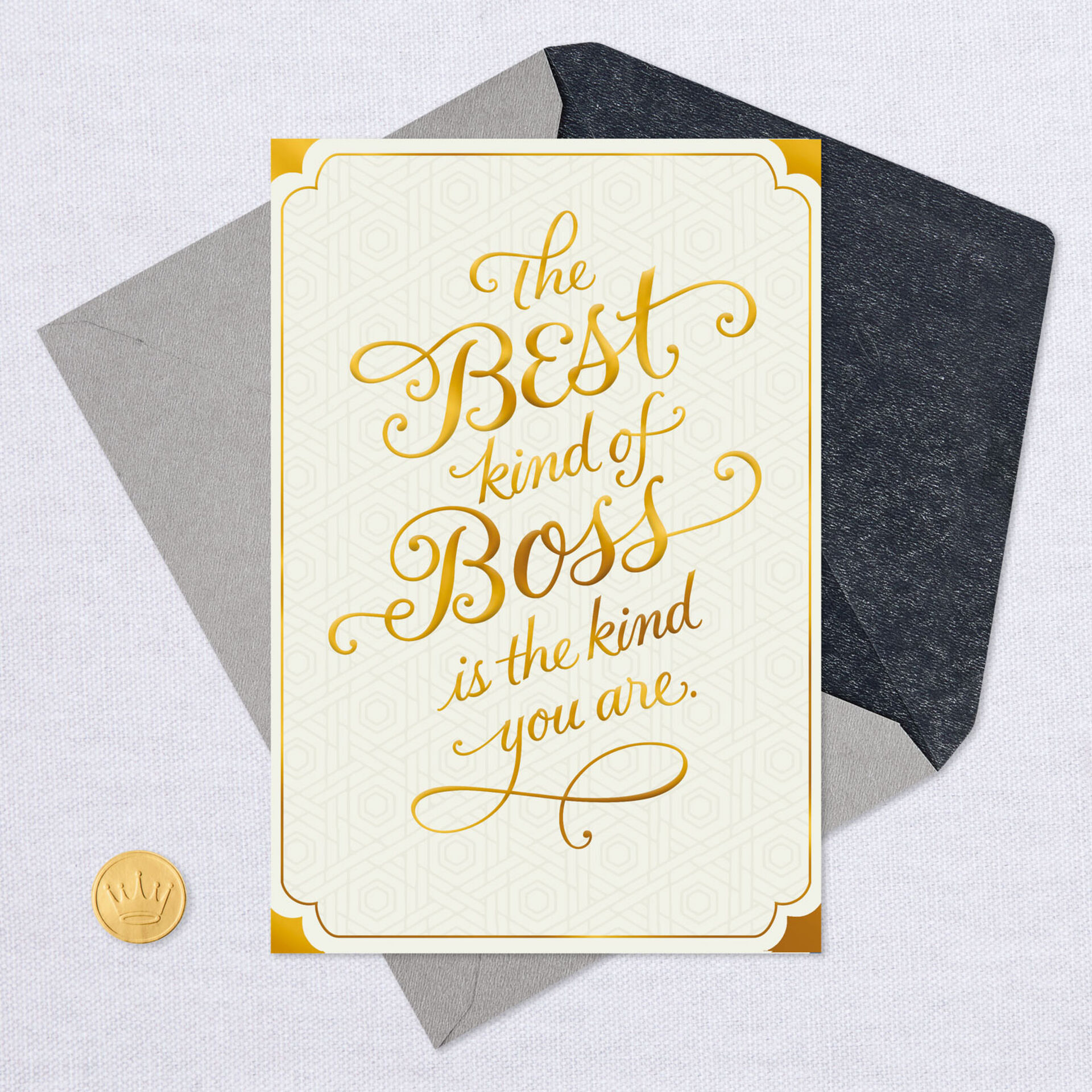 Gold Script You're the Best Boss's Day Card Greeting Cards Hallmark