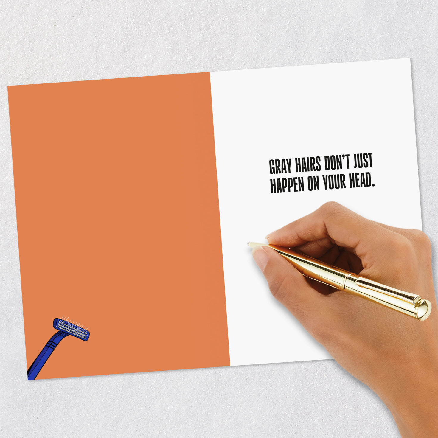 Surprise in Shower Funny Birthday Card signing card image number 6