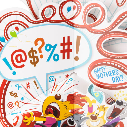 Rollercoaster Ride Funny Pop-Up Mother's Day Card for Mom From Son, 