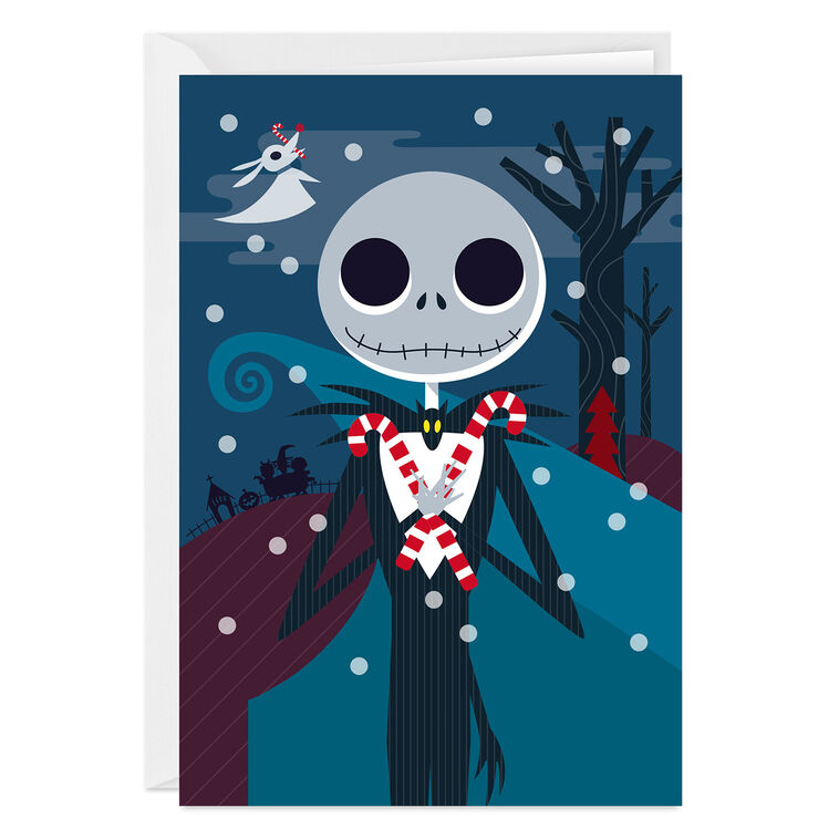 Disney Tim Burton's The Nightmare Before Christmas Frightfully Festive Jack Skellington Custom Christmas Card