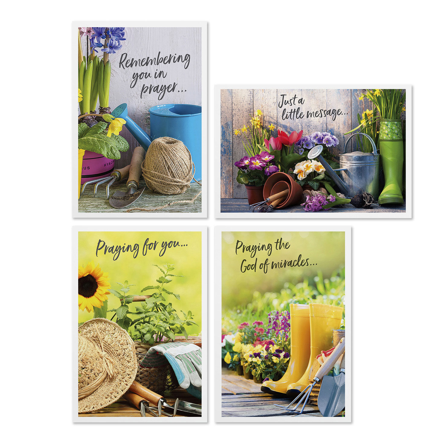 Gardening Scenes Assorted Religious Praying for You Cards, Box of 12