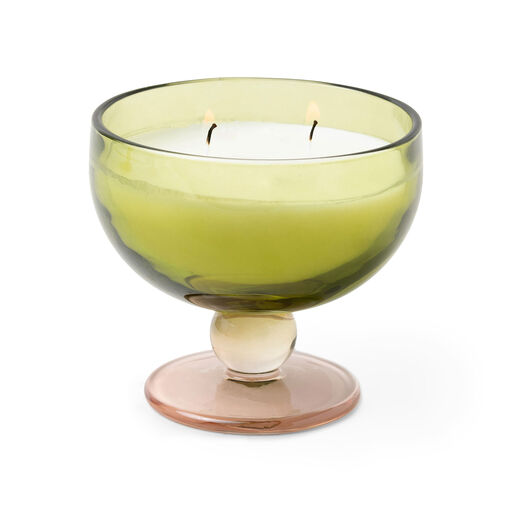 Paddywax Misted Lime Green Glass Goblet Candle, 6 oz., 