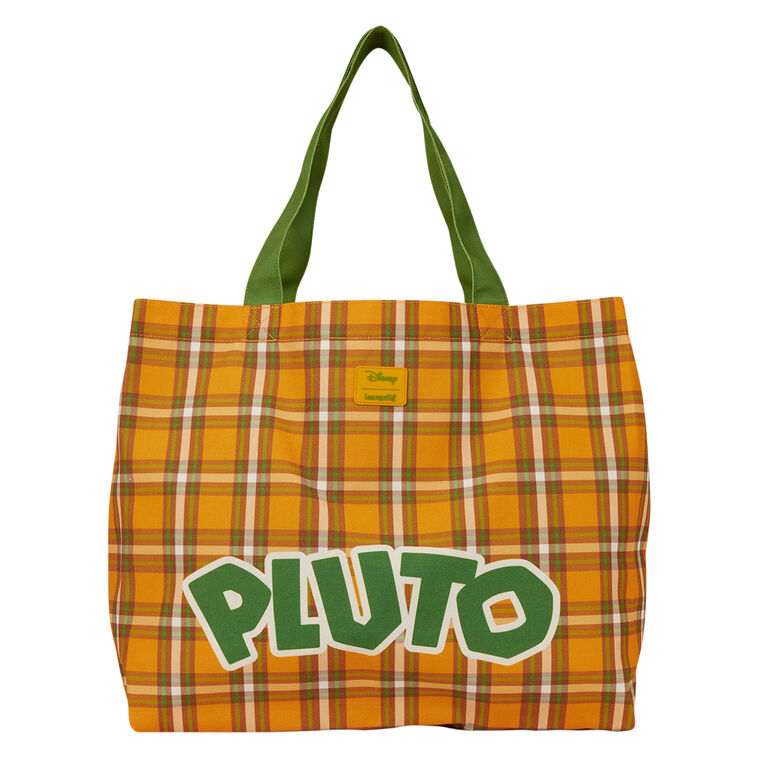 Loungefly Disney 95 Years of Pluto Plaid Tote Bag back image number 2