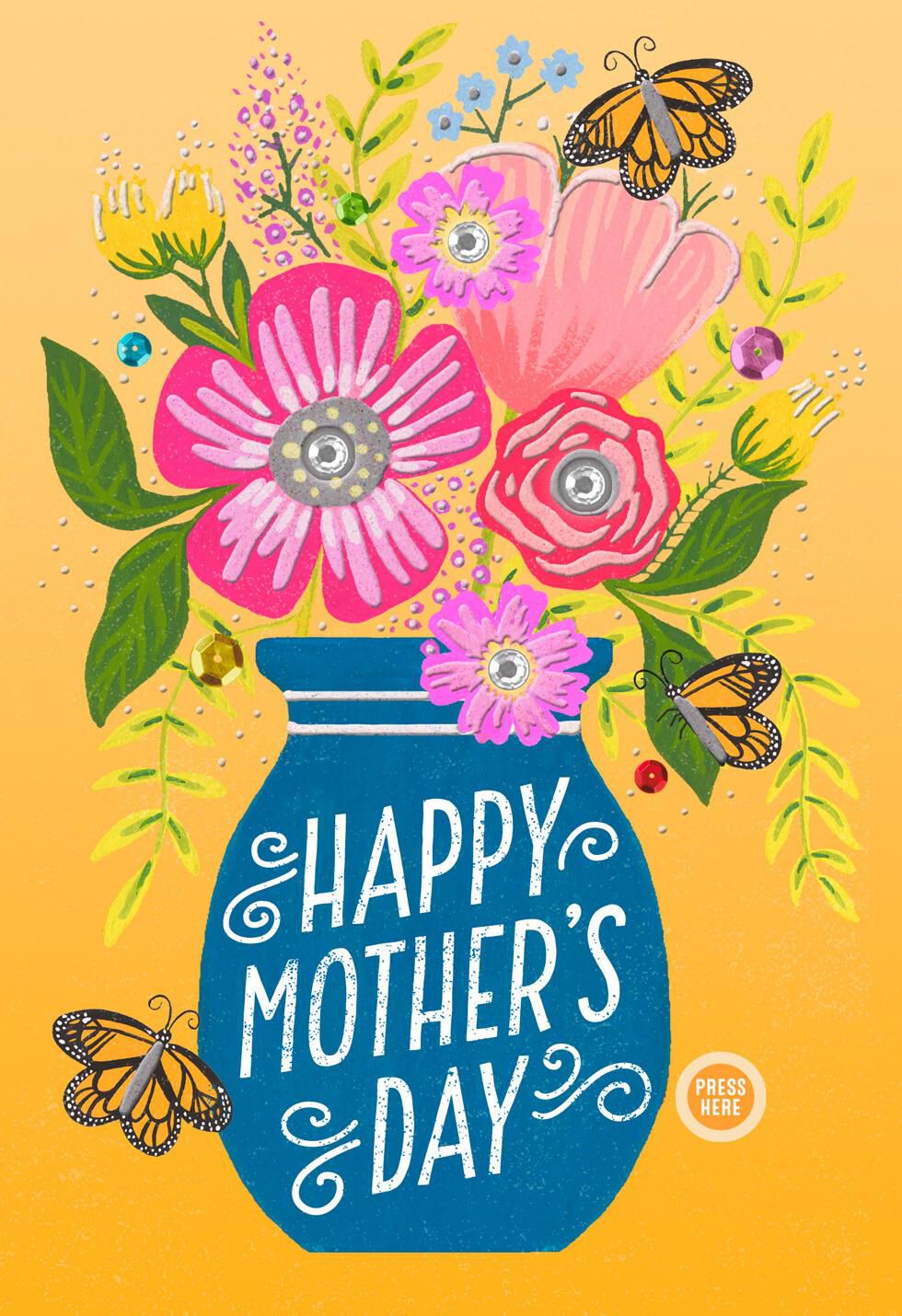 Vase of Flowers Musical Mother's Day Card