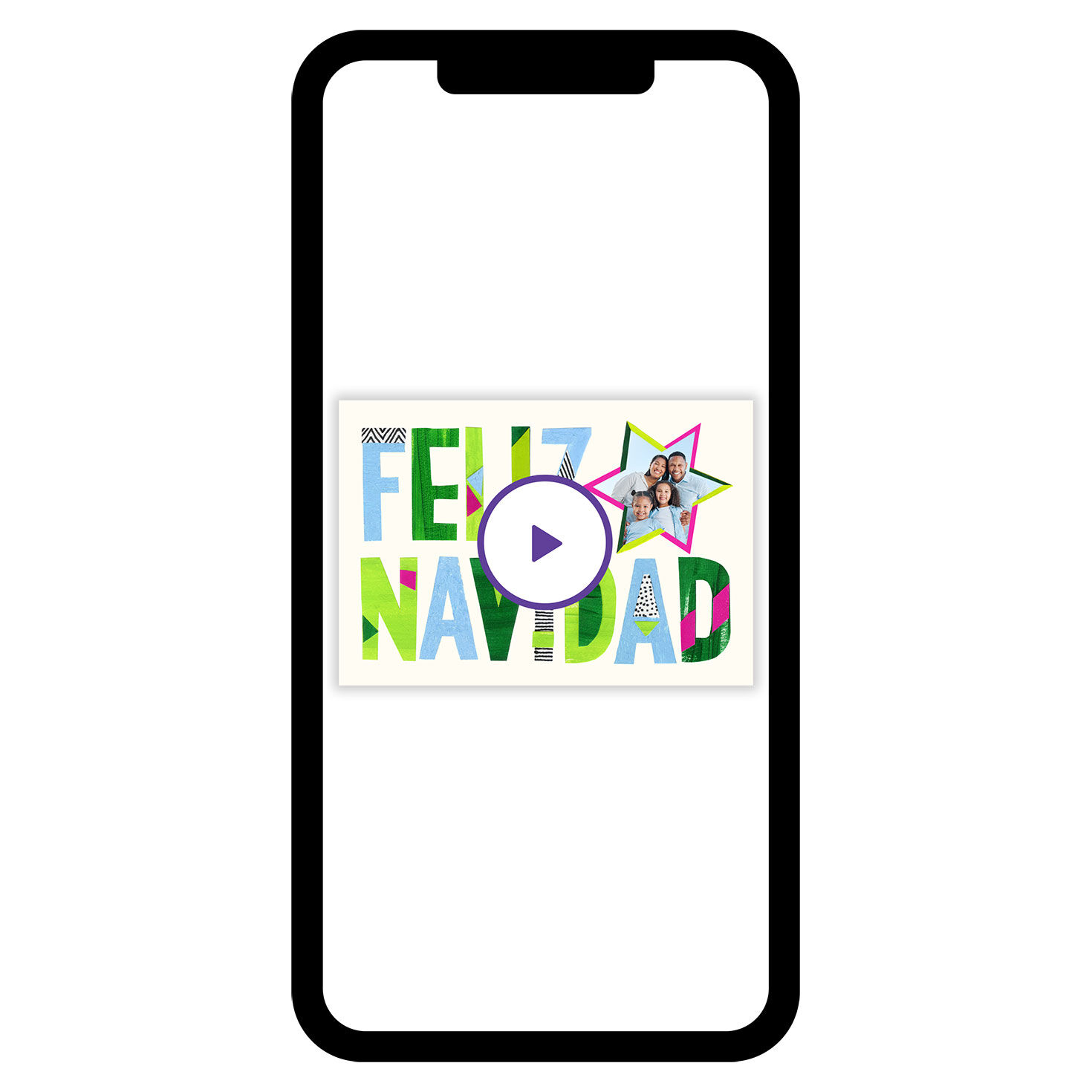 Feliz Navidad Colorful Collage Christmas eCard