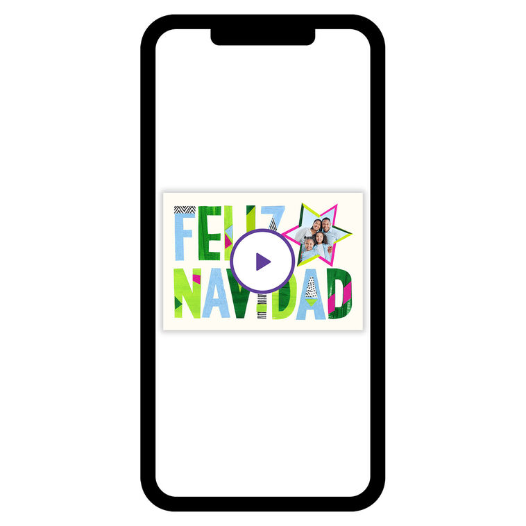 Feliz Navidad Colorful Collage Christmas eCard
