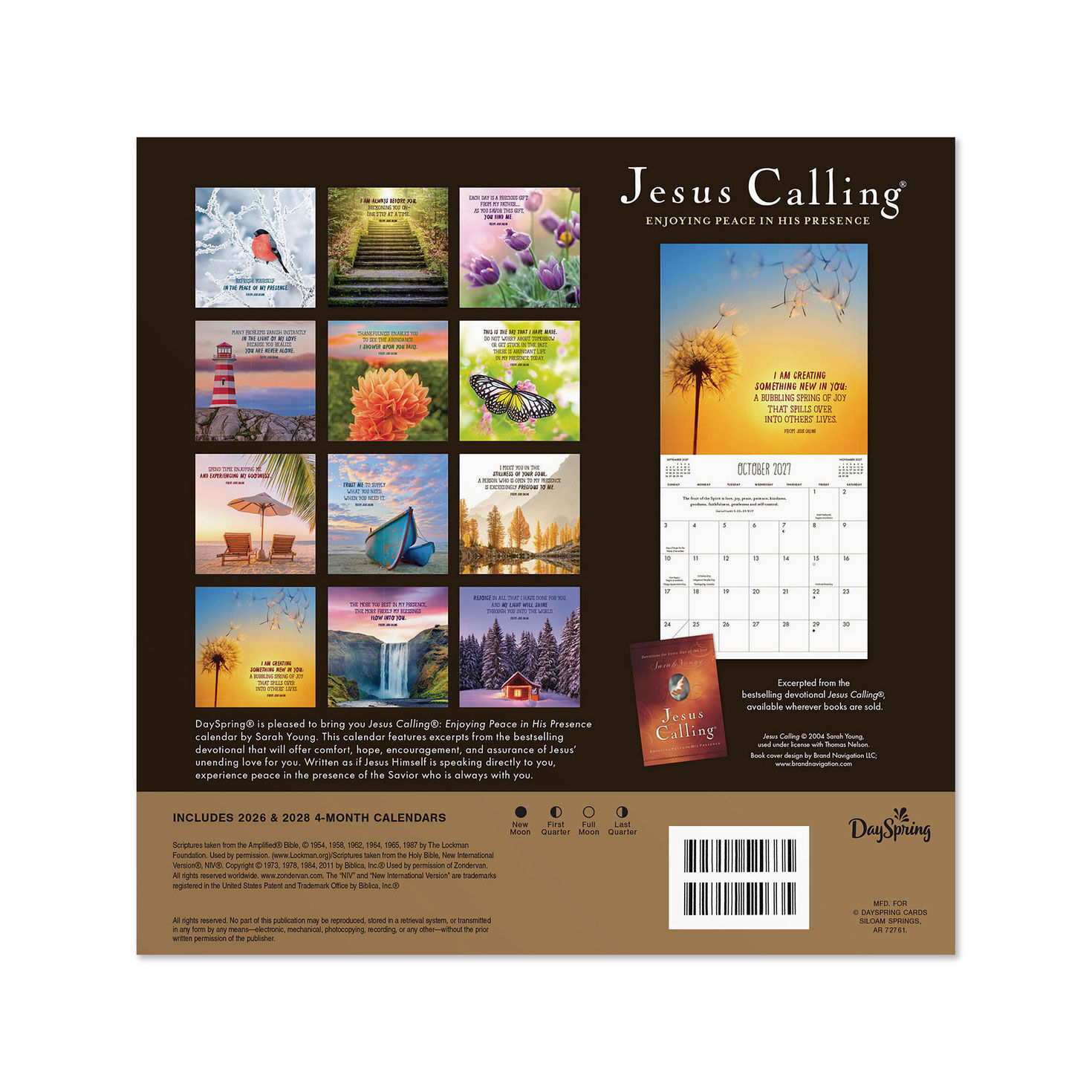 Jesus Calling Devos 2027 7x7 Mini Wall Calendar Back image number 2