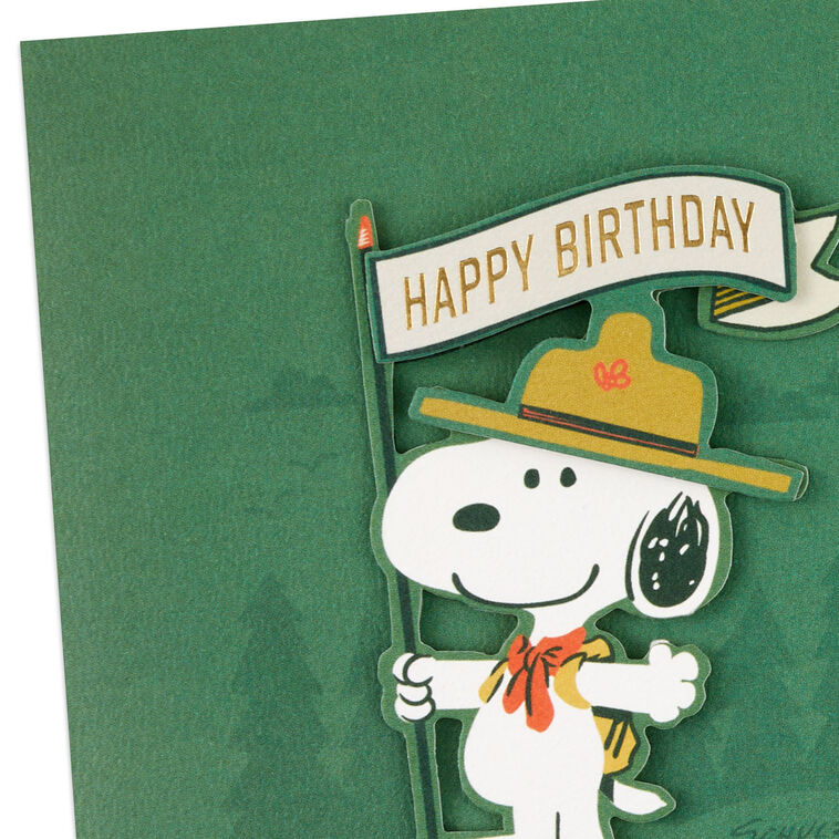 Peanuts® Beagle Scouts Snoopy Non-Stop Fun Birthday Card - Greeting ...
