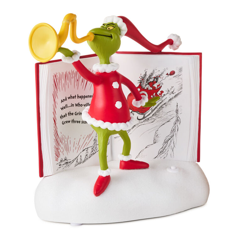 Dr. Seuss's How the Grinch Stole Christmas!™ Grinch With Storybook Figurine With Sound, 6.25"