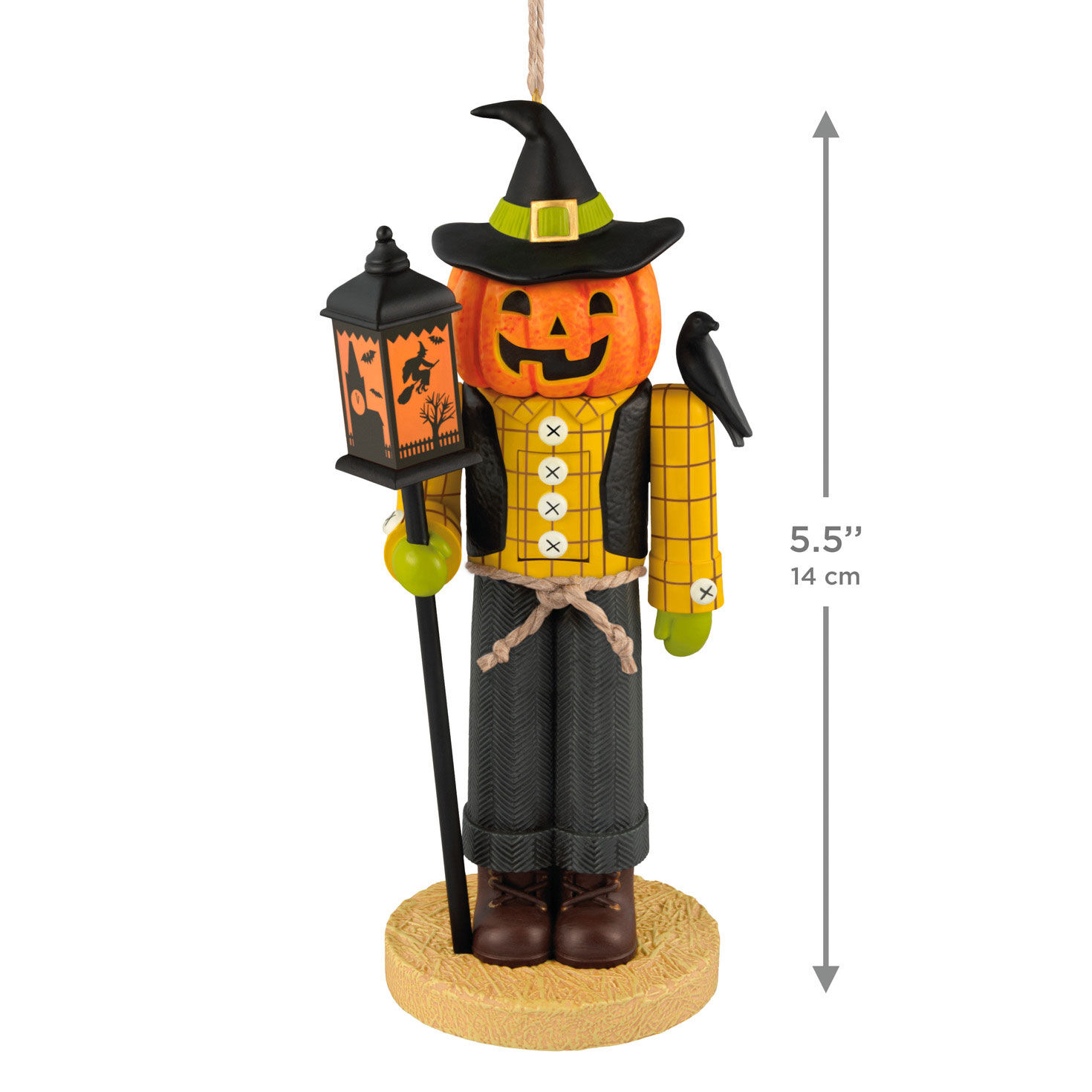 Halloween Scarecrow Nutcracker Keepsake Ornament measurement image number 2