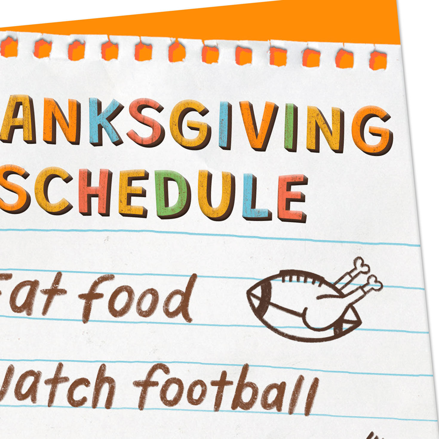 Turkey Day Fun List Thanksgiving Card Card Front Detail image number 5