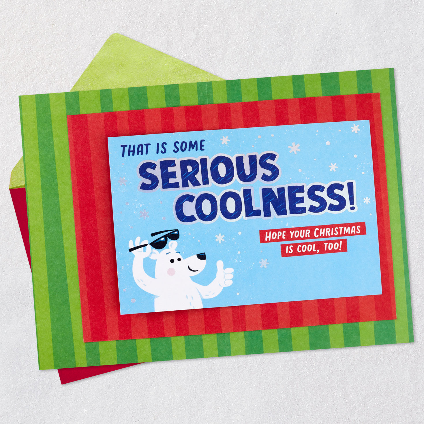 Cool Polar Bear Grandson Christmas Card Open card with envelope image number 7
