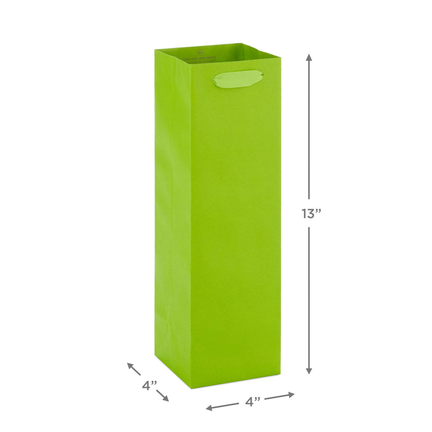 Lime Green Wine Bottle Gift Bag measurement image number 2
