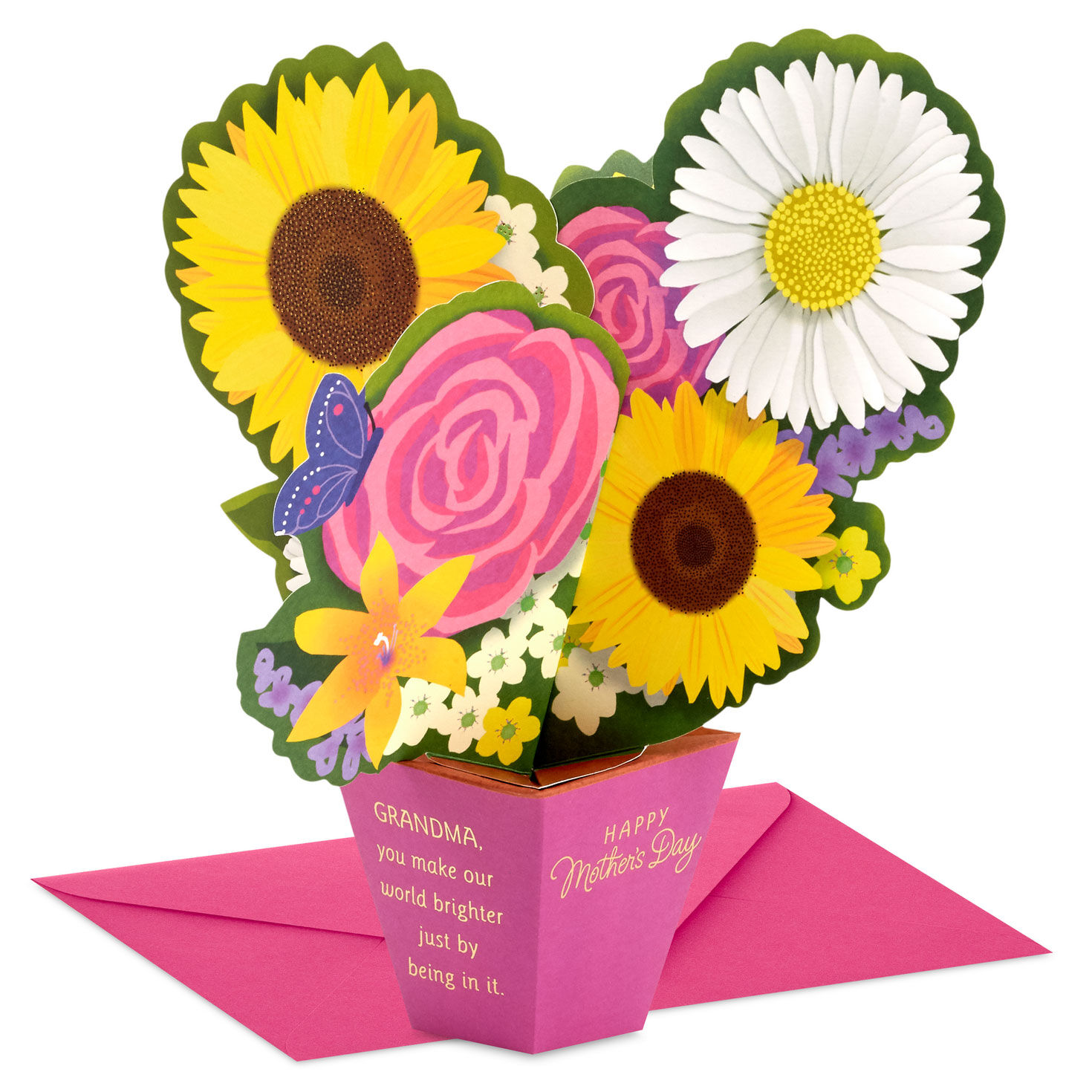 You Make Our World Brighter 3D Pop-Up Mother's Day Card for Grandma From Us