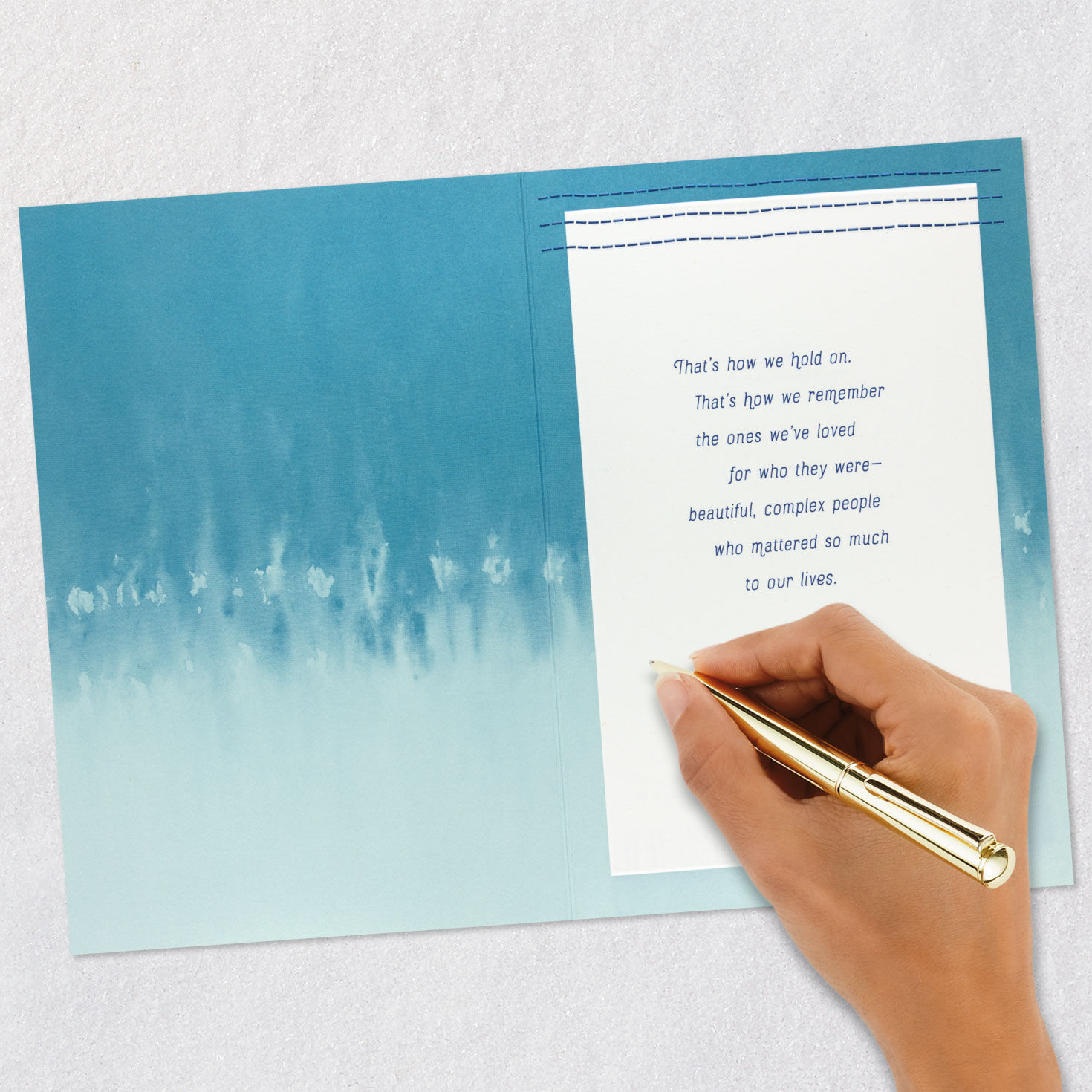 Blue Marble and Heart Sympathy Card Signing card image number 6