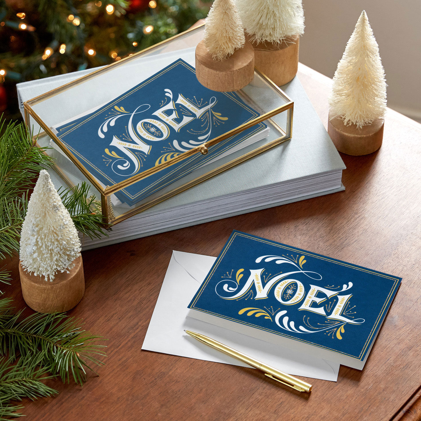 Noel on Blue DaySpring Religious Christmas Cards in use image number 7