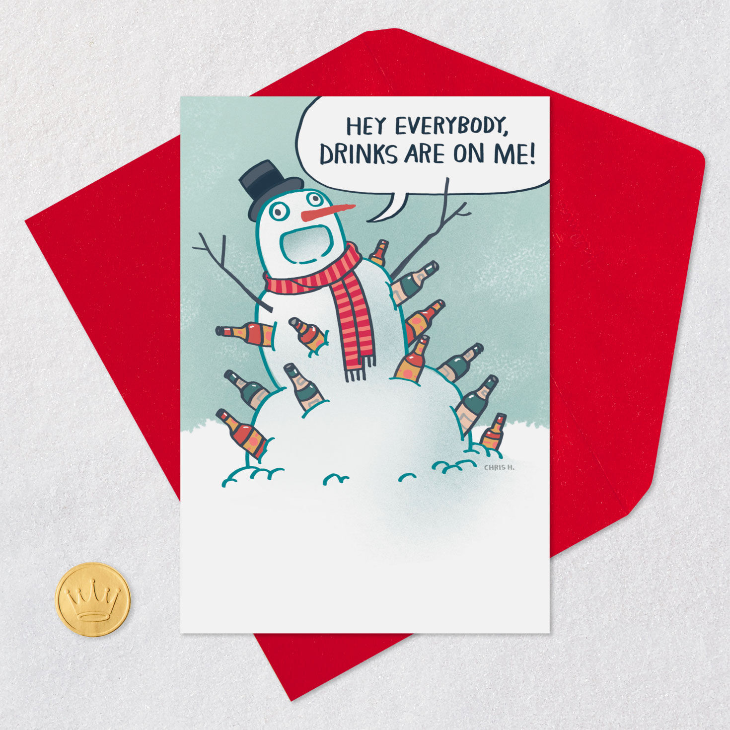 Tomoz Beer Snowman Funny Holiday Card - Greeting Cards | Hallmark