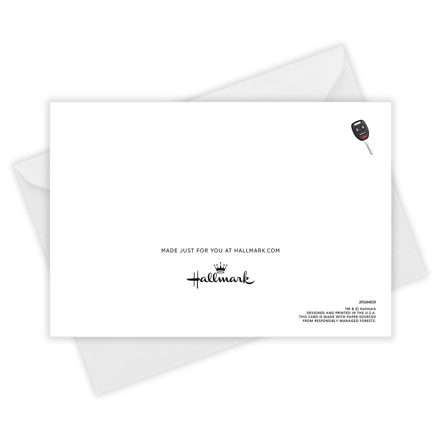 Smiley Face Keychain Personalized Congrats Card Open Card with Envelope indicating personalization image number 5