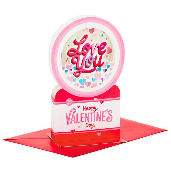 All My Love Snow Globe Musical 3D Pop-Up Valentine's Day Card With Motion