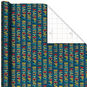 All-Caps Happy Birthday on Navy Wrapping Paper Roll, 20 sq. ft., , large image number 1