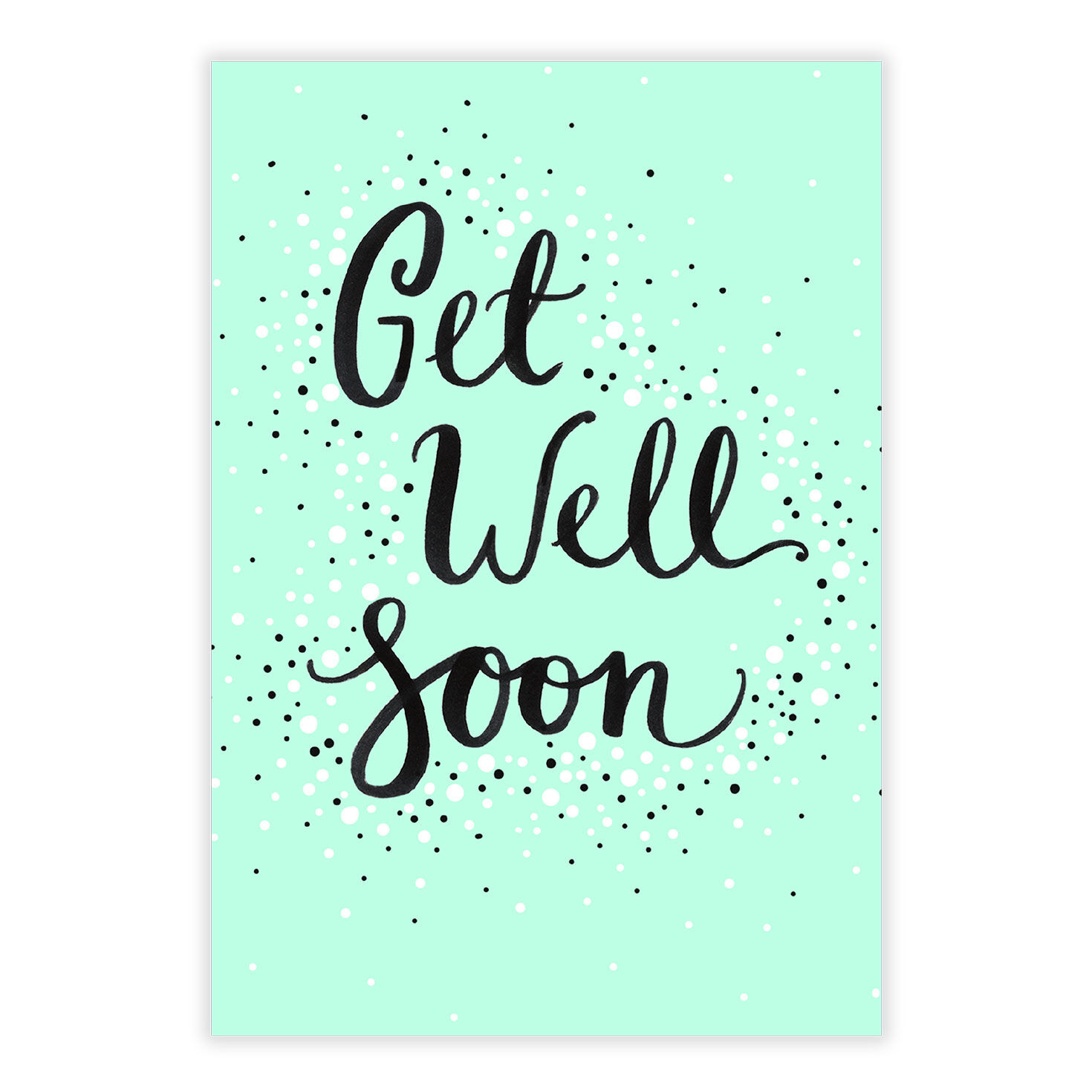Green With Dot Pattern Personalized Get Well Card front image number 2