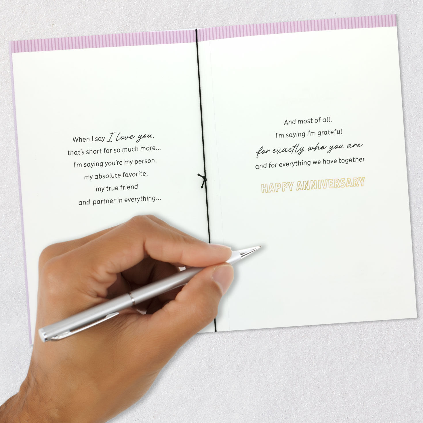Modern Lettering Anniversary Card for Wife Signing card image number 7