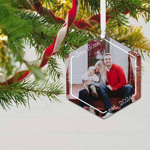 New Home Personalized Text and Photo Metal Ornament, 