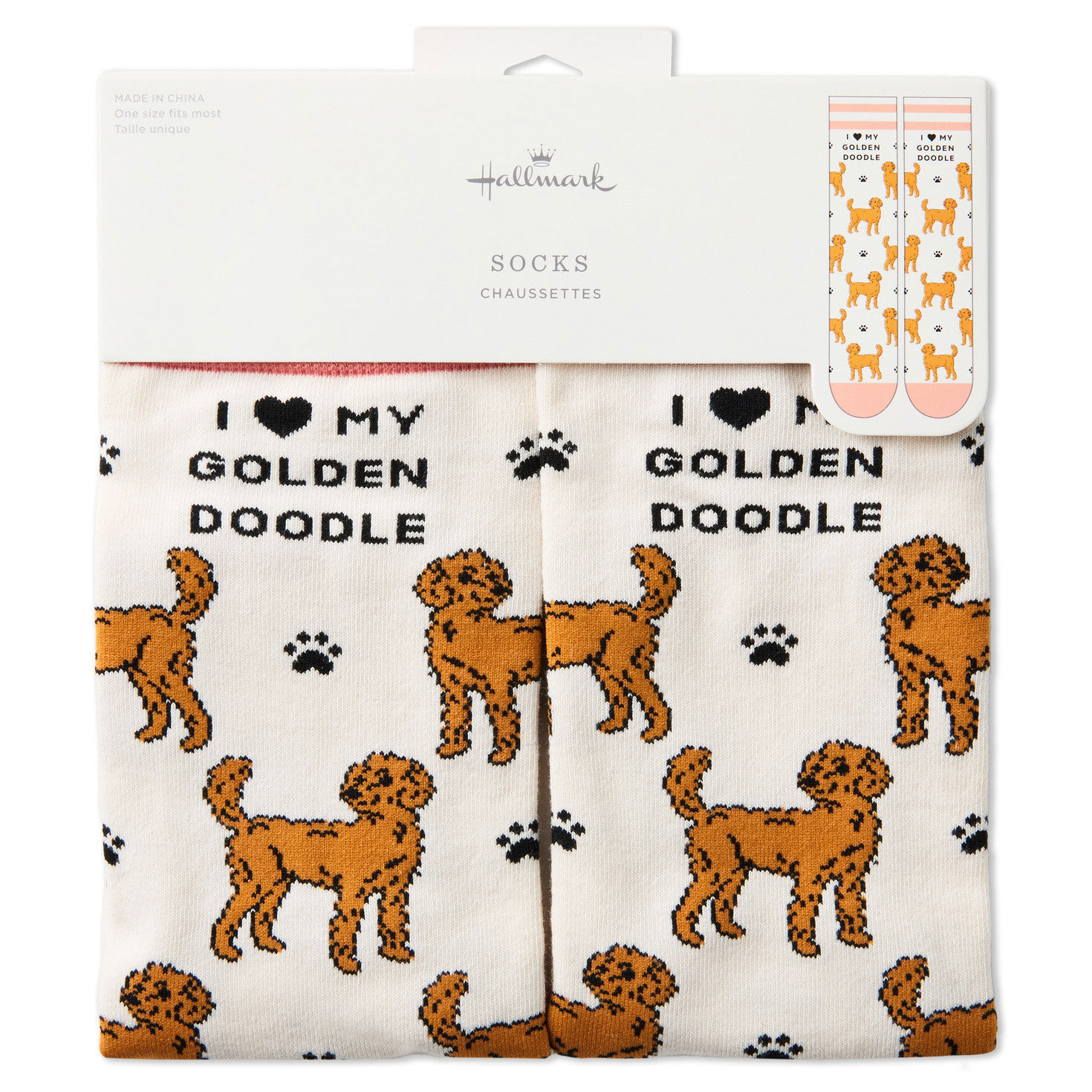 I Love My Goldendoodle Novelty Socks  image number 4