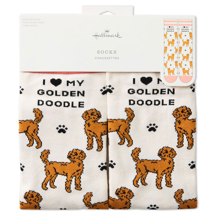 I Love My Goldendoodle Novelty Socks  image number 4