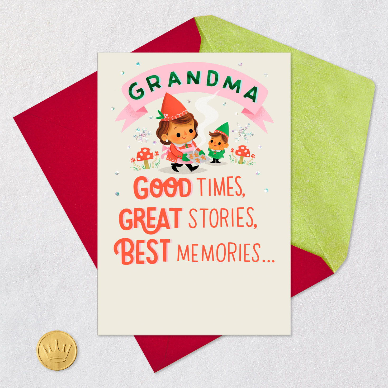 Good Times, Great Stories, Best Memories Christmas Card for Grandma, , large image number 5