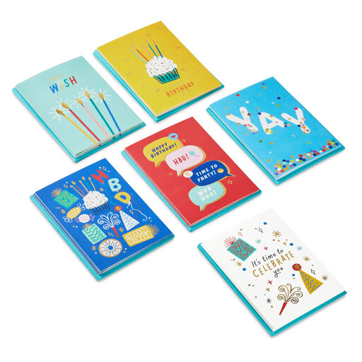 Bright Wishes Boxed Birthday Cards Assortment, Pack of 36, 